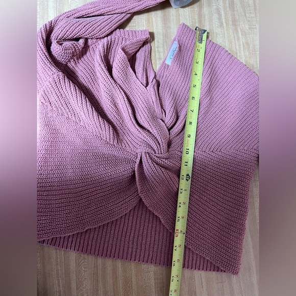 Jessica Simpson mauve pink cropped top sweater women’s size XS boho - Picture 9 of 16